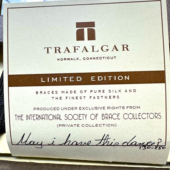 TRAFALGAR Limited Edition "May I Have This Dance” 100% Silk NWT Braces 130-250 - Picture 2 of 4